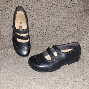 FOOTPRINTS/BIRKENSTOCK-Black Leather 2 Strap Mary Janes/Wingtips-Sz 36-Near Mint